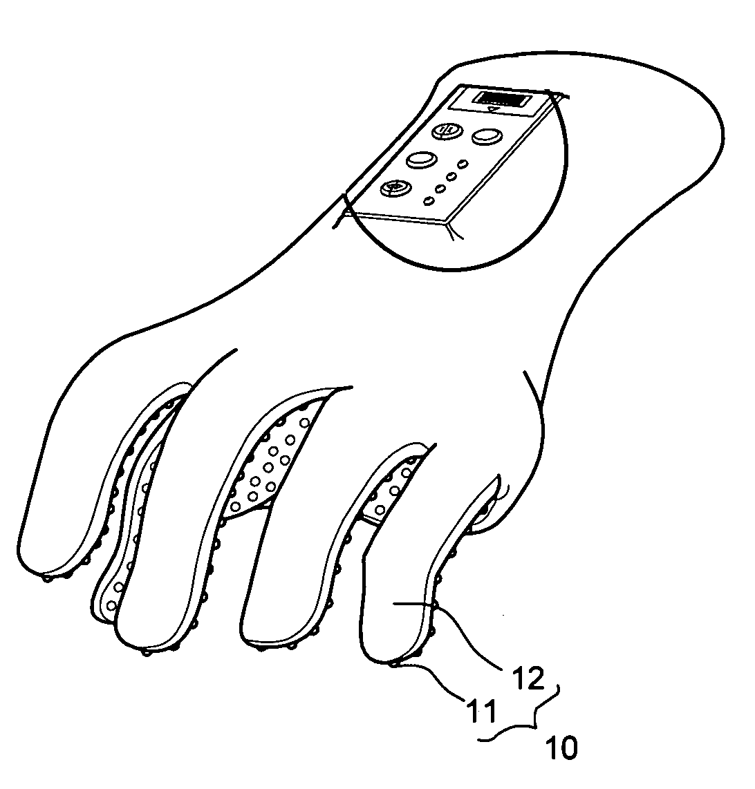 Finger pressing massage glove