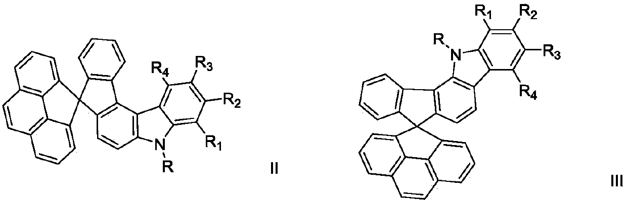 Spirofluorene nitrogen-containing heterocyclic ring organic electroluminescent material and organic light-emitting device thereof