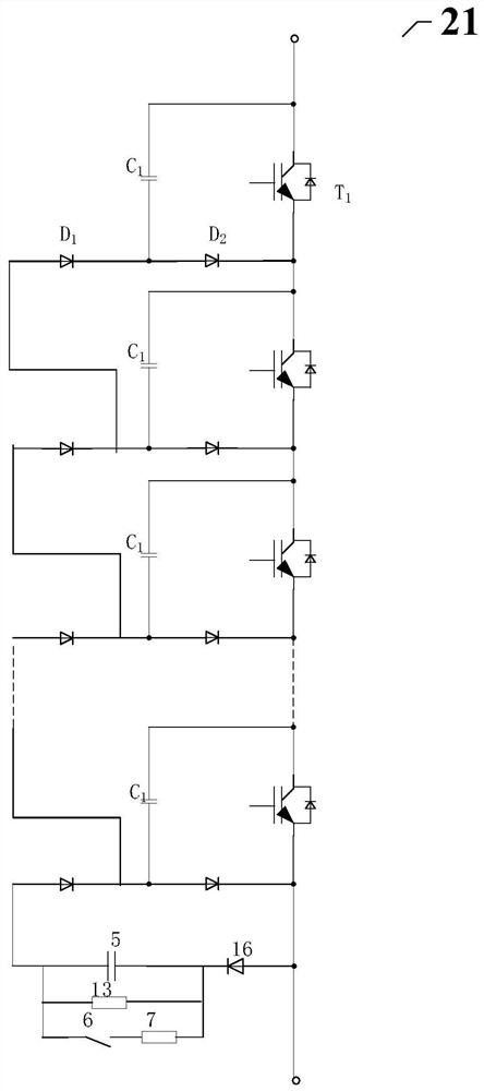 Converter arm, series high voltage DC transformer and control method