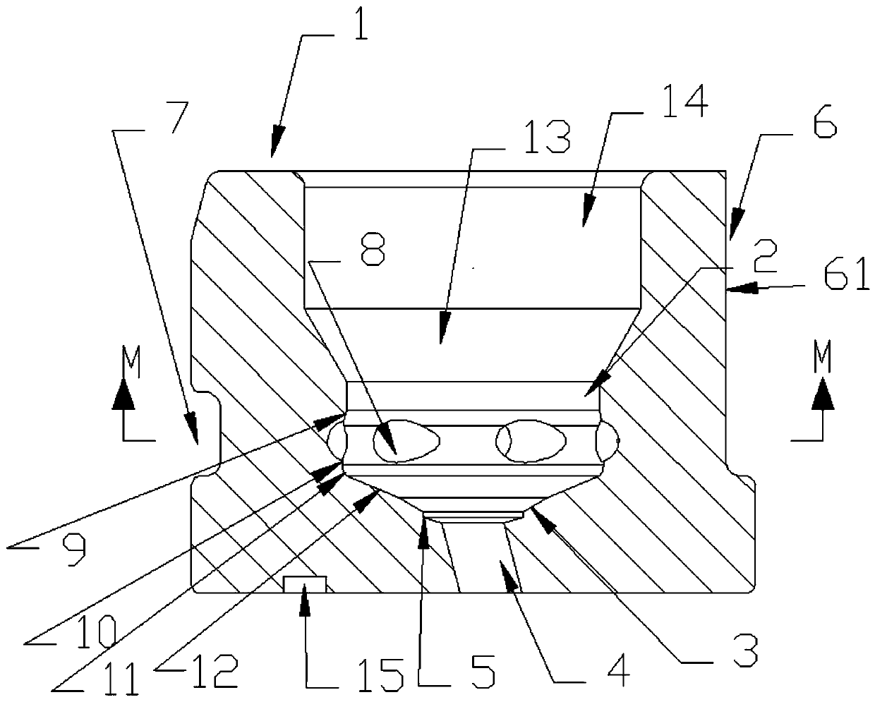 Valve seat and transverse cut-in type nozzle