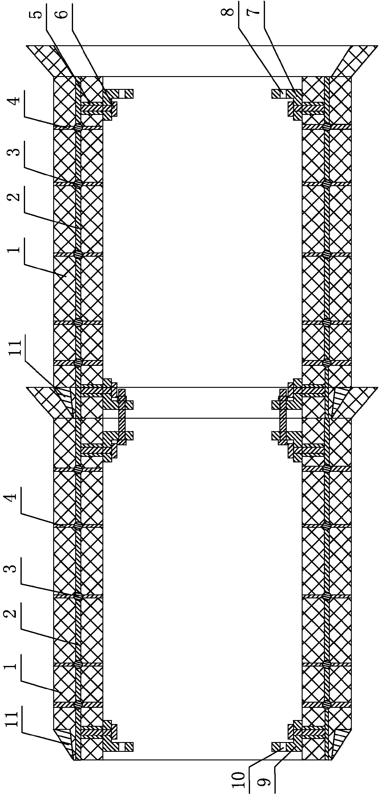 Leakage-resisting square tunnel for prestressed concrete flexible sockets