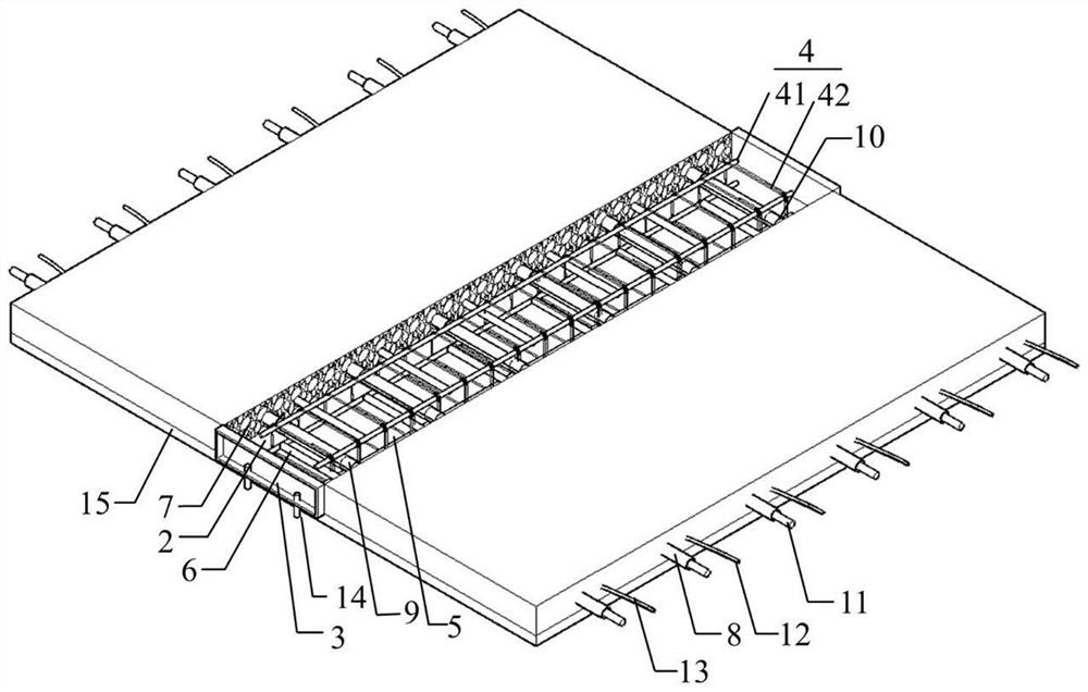 Wet joint structure and construction method suitable for prefabricated pavement