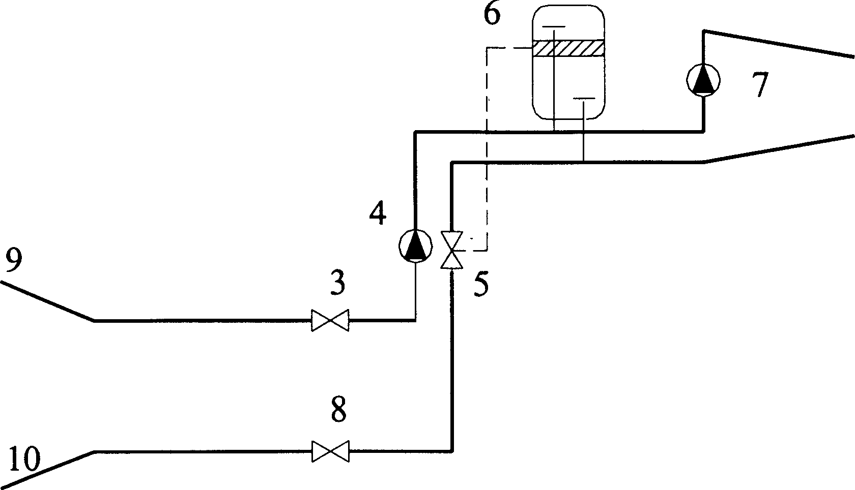 Direct connection pressure separating system for heat supply and iar conditioner