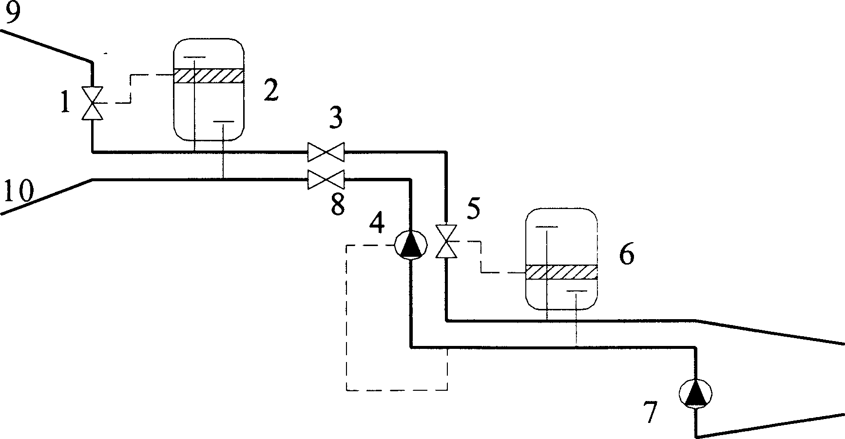 Direct connection pressure separating system for heat supply and iar conditioner