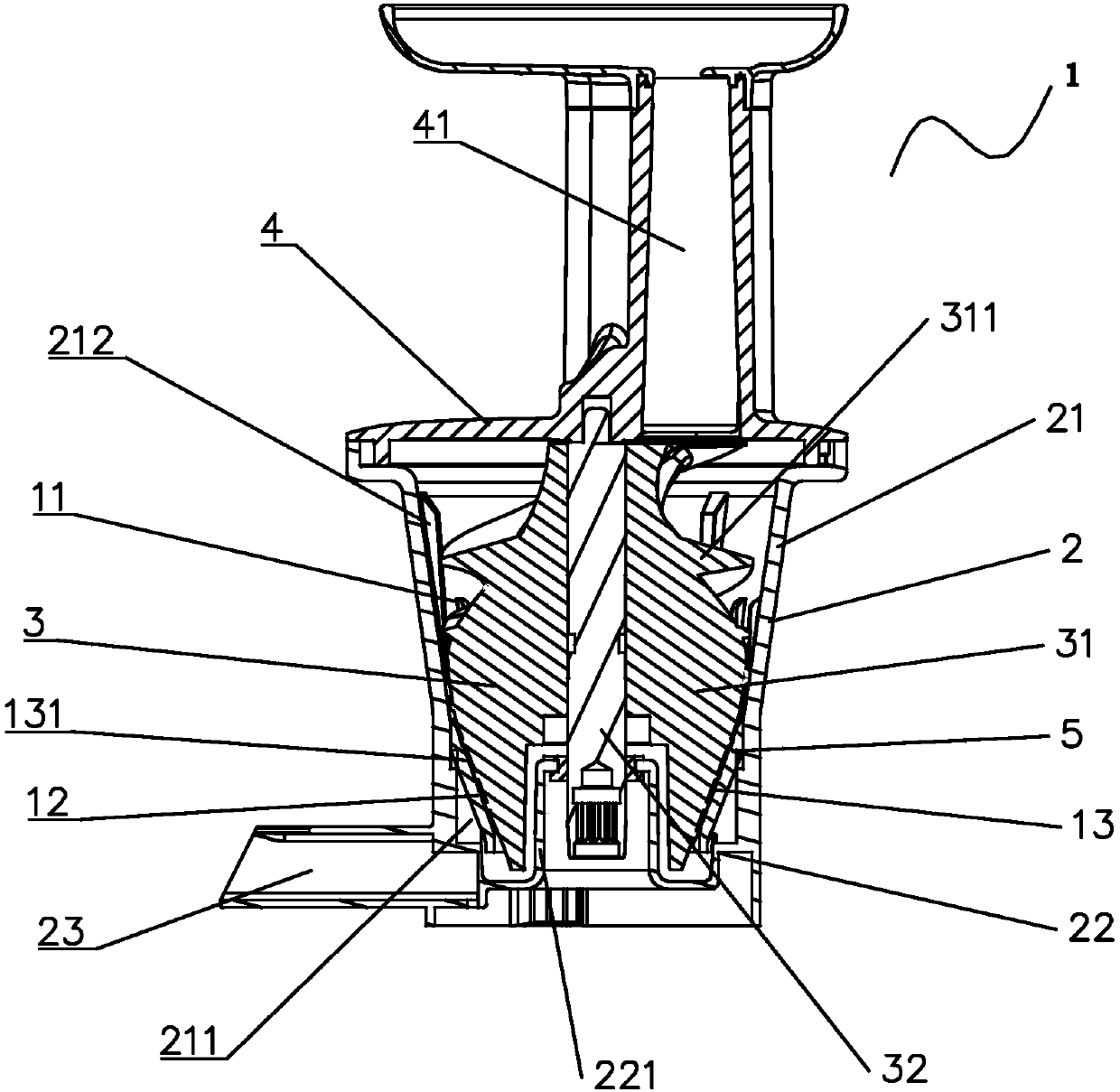 Fruit puree or ice cream making device and multifunctional juicer