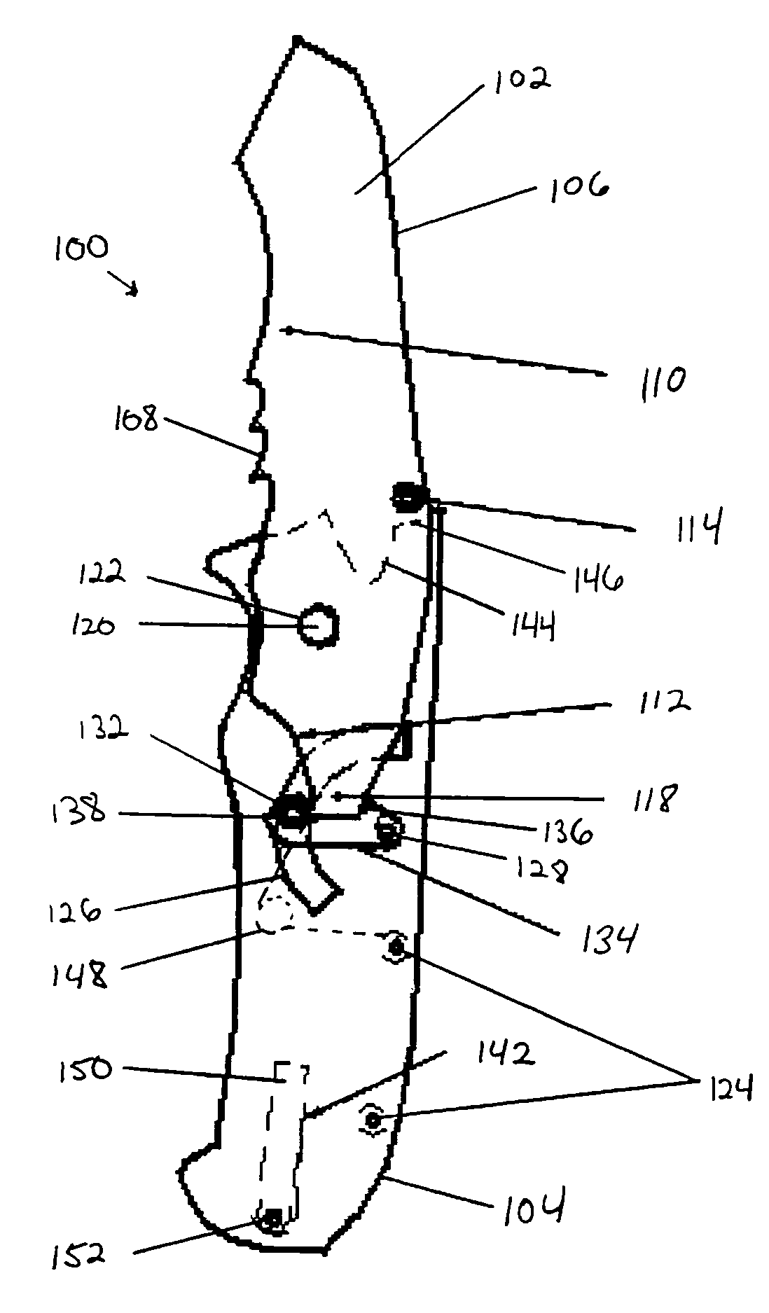 Folding knife having locking portion, clip portion and unsharpened protrusion