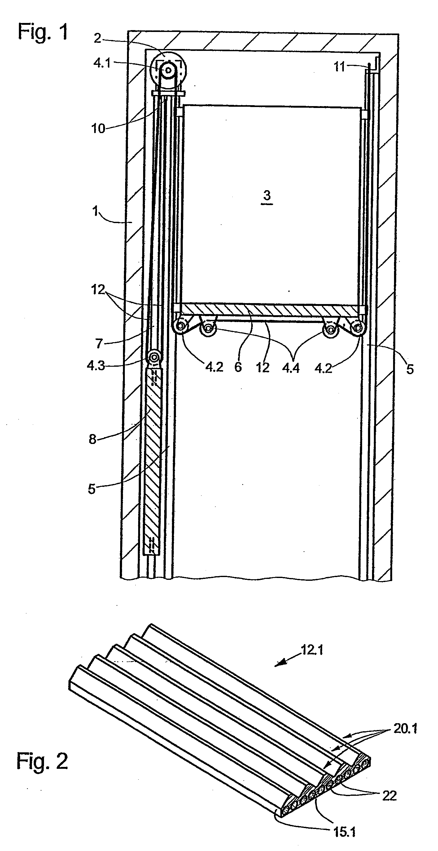 Elevator System Having a Flat Belt with Wedge-Shaped Ribs