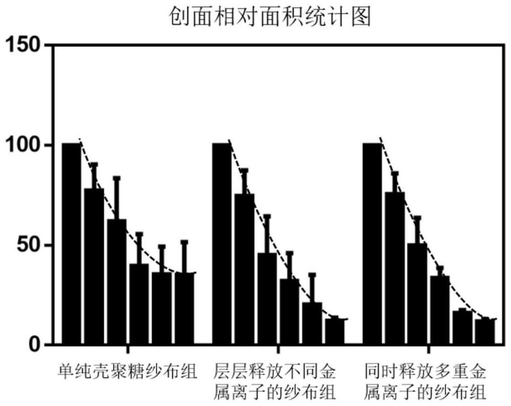 A chitosan-based gauze dressing loaded with metal ions and preparation method thereof