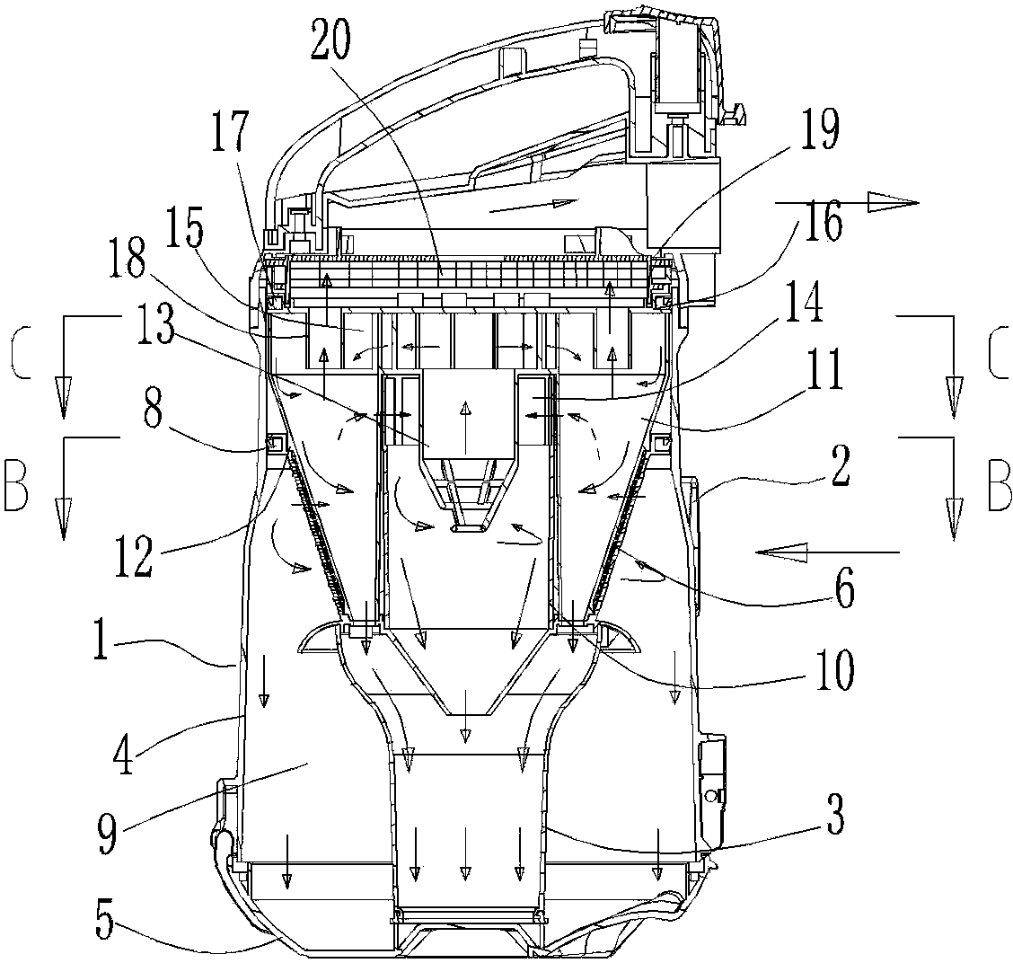 Three-stage cyclone separation dust collector