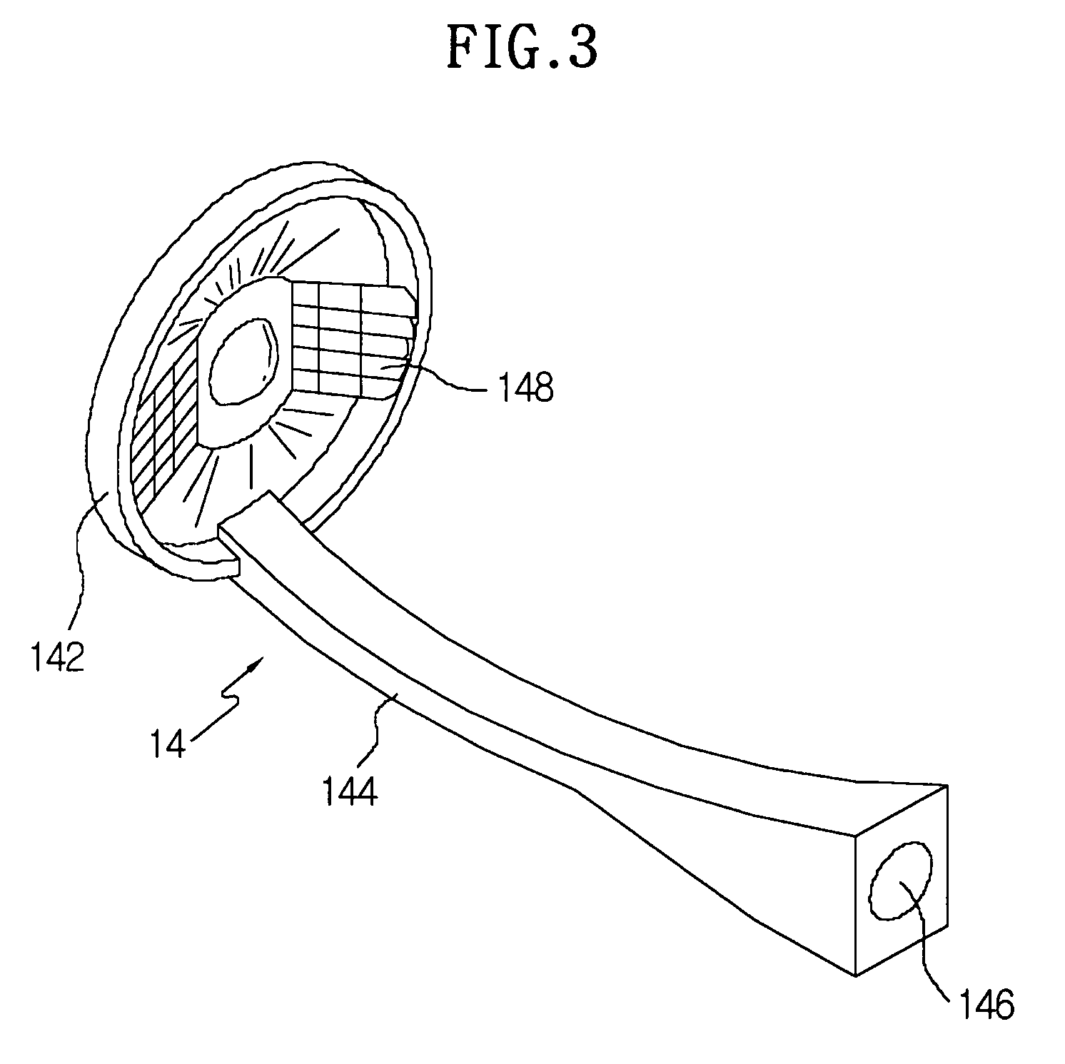 Vehicle lamp with a shield having a double directional illumination structure
