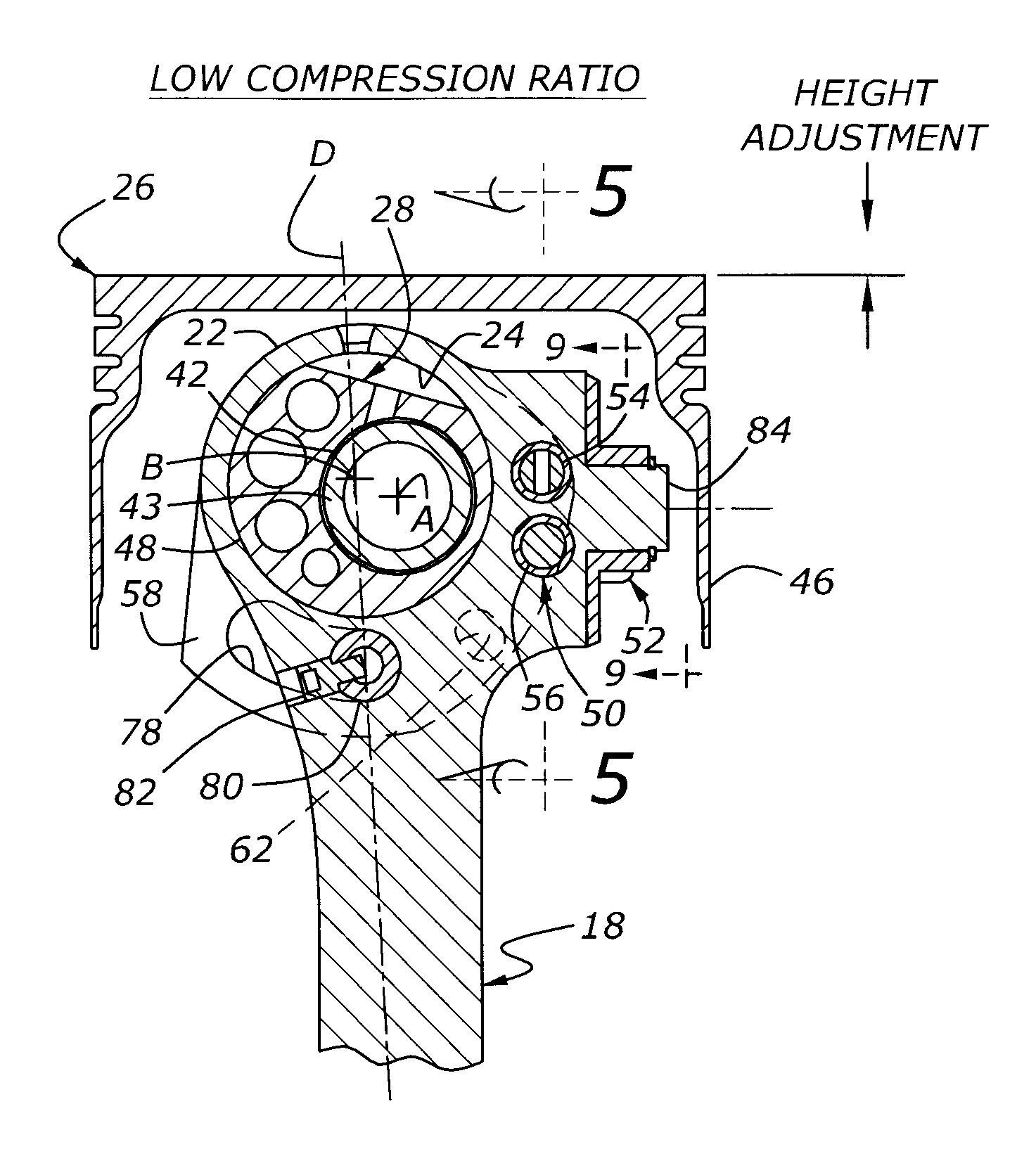 Variable compression ratio engine with isolated actuator