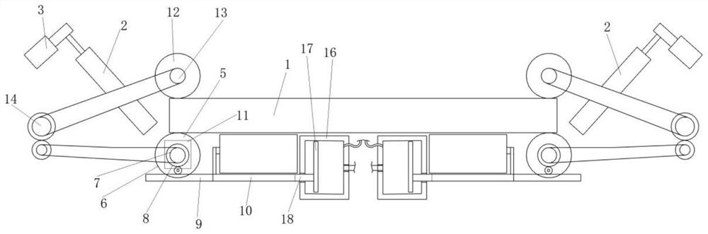 Deviation rectifying device based on belt conveyor