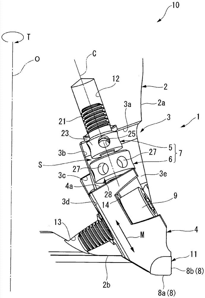 Cutting edge position adjustment mechanism and indexable insert type cutting tool