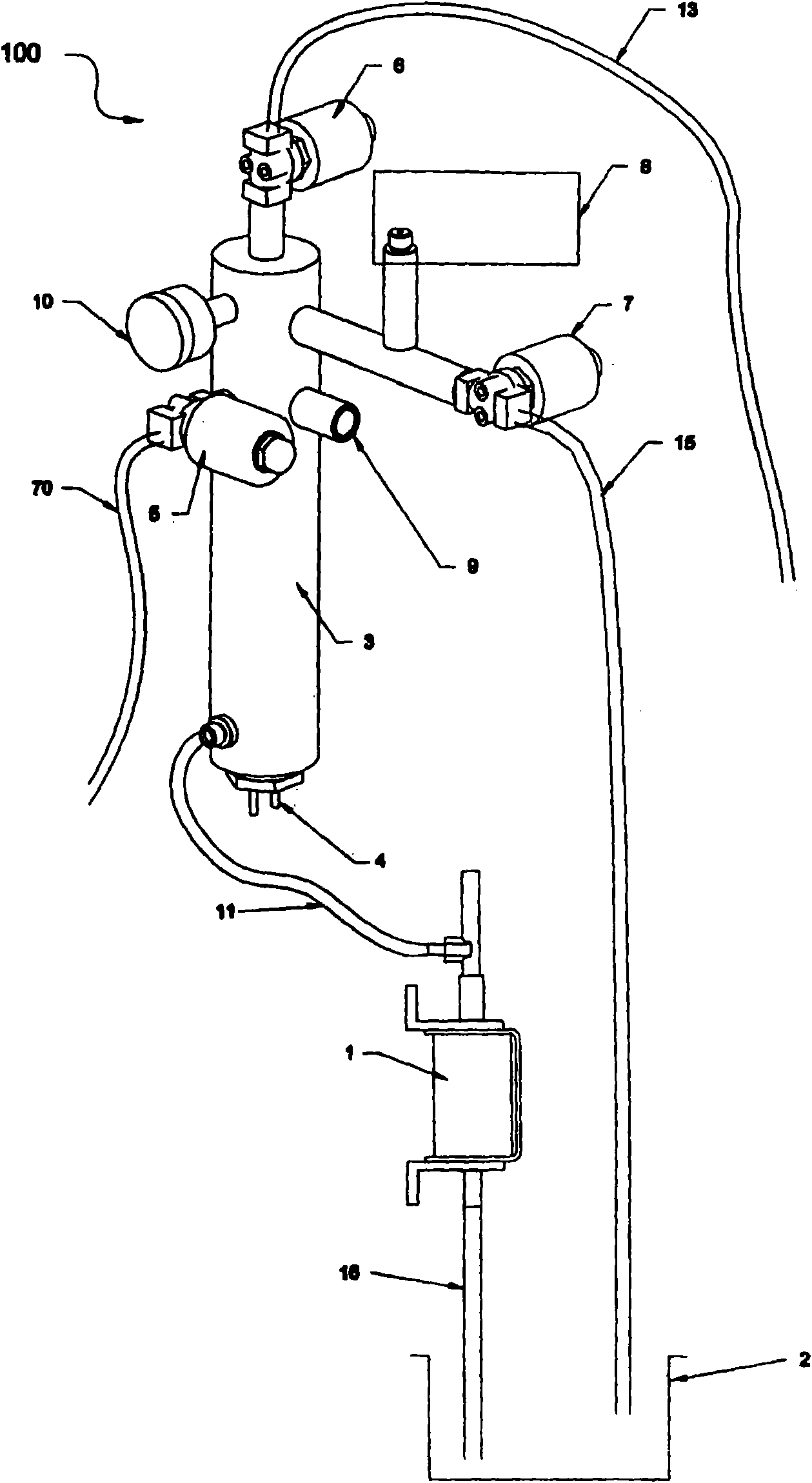An assembly for automatic fresh brewing of hot beverage and dispensing thereof