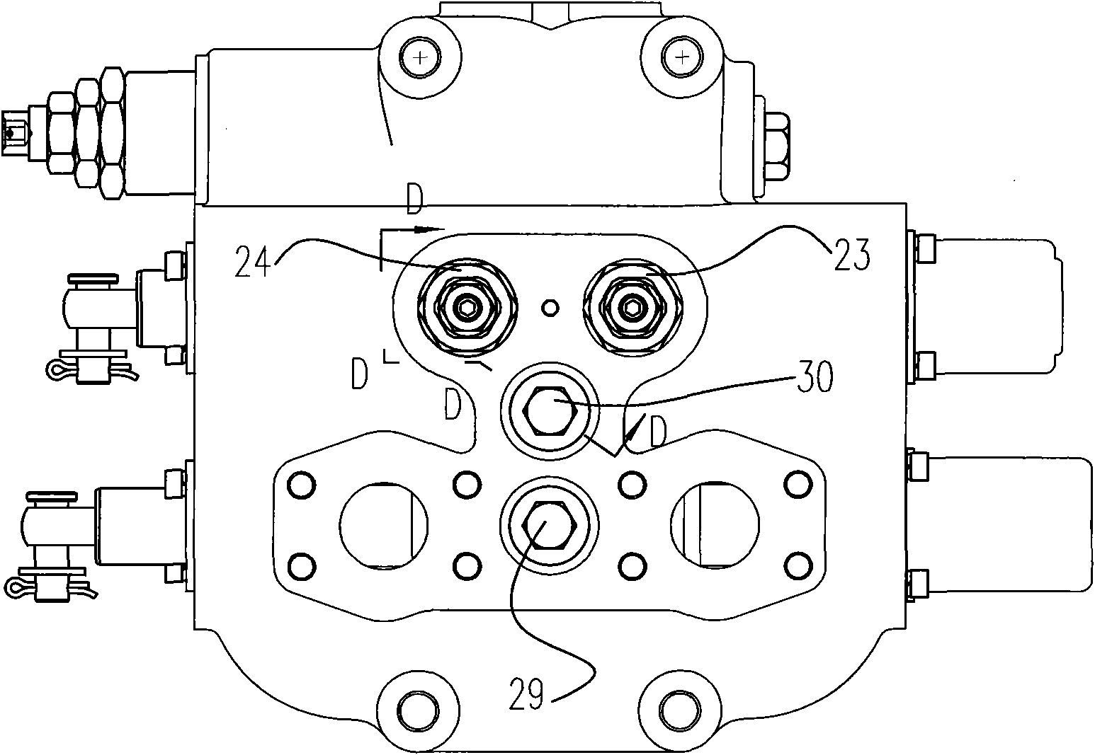 Integral manual multi-path reversing valve