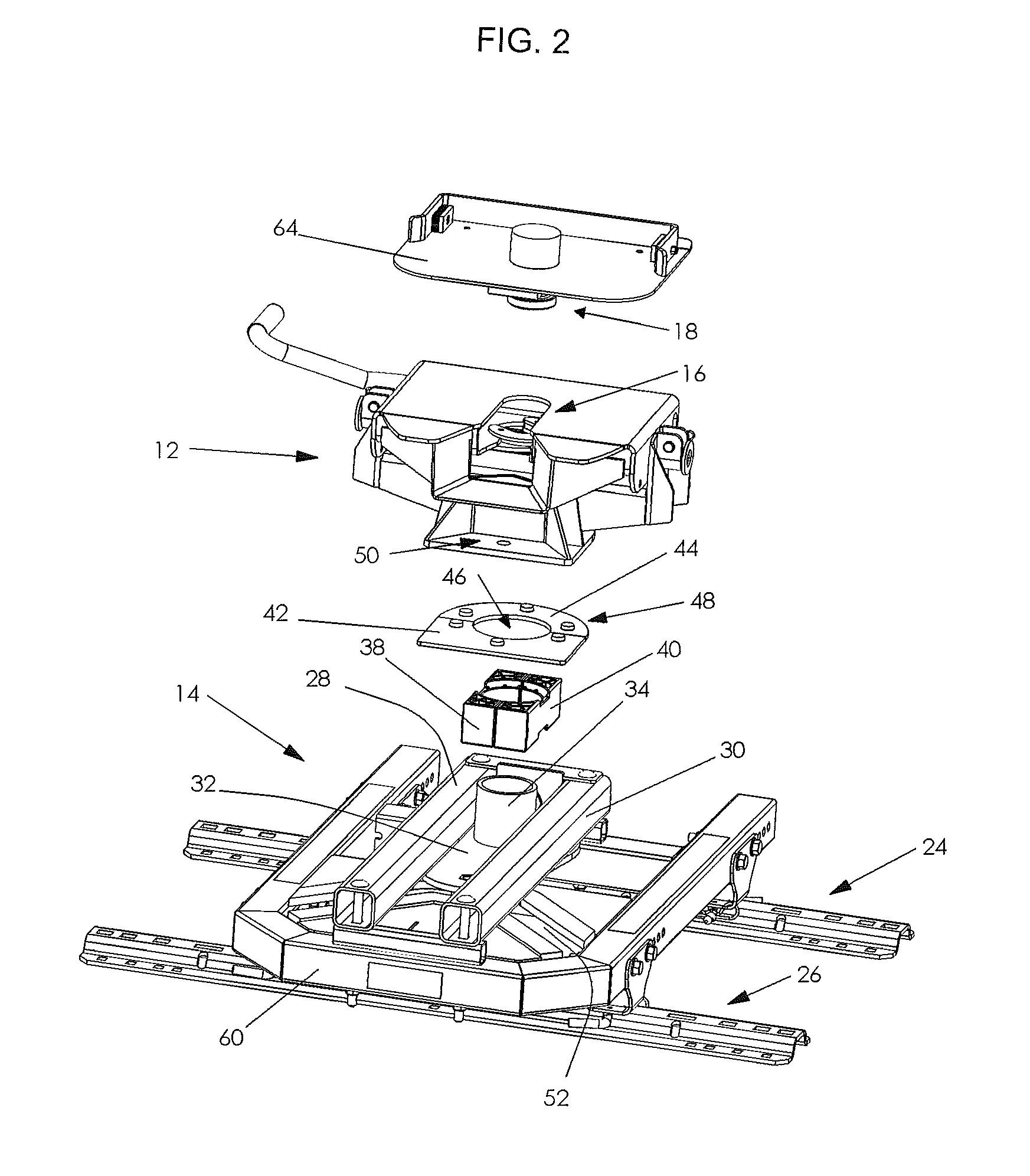 Sliding towing assembly