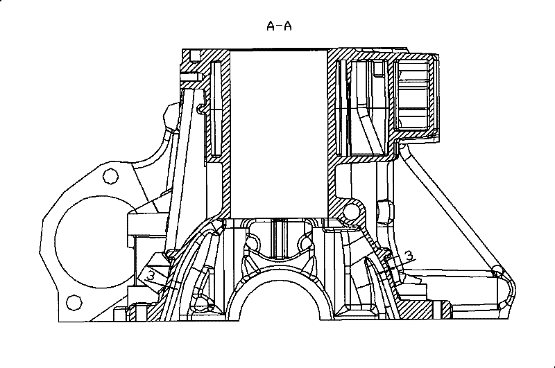 Diesel engine cylinder block of sedan and casting method thereof