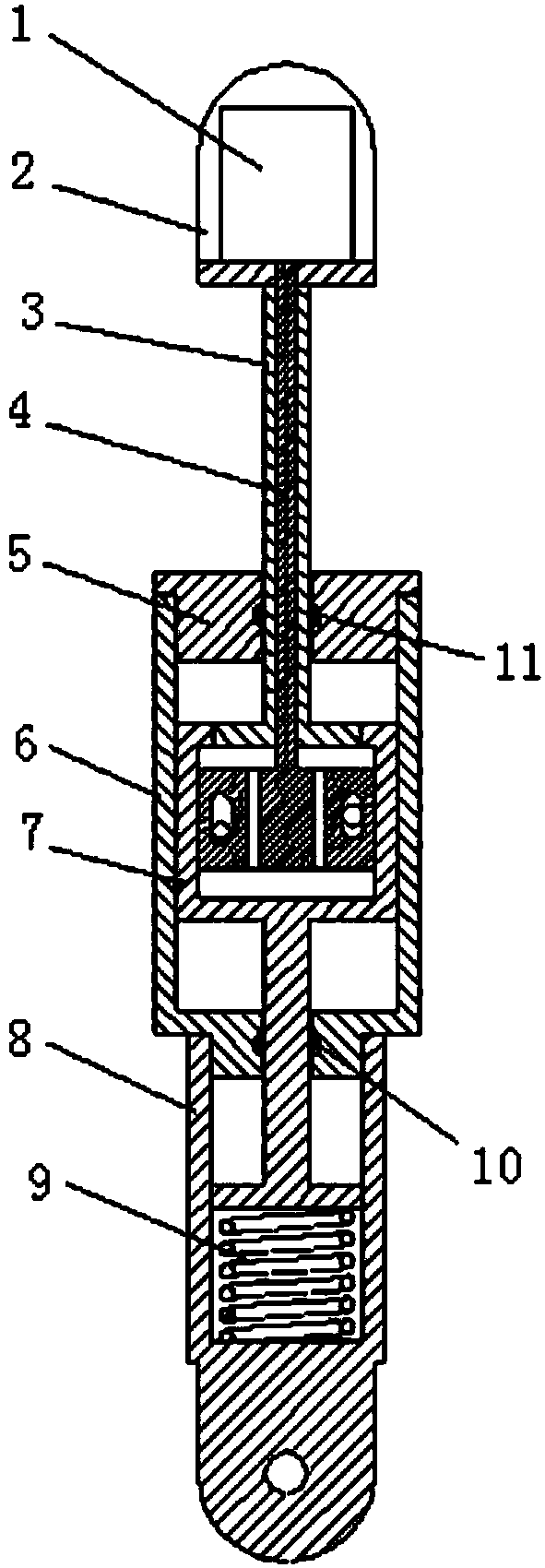 Direct push plate flow regulating damping cylinder for intelligent knee joint