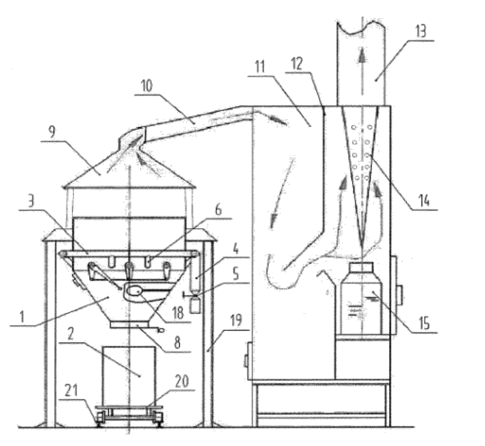 Method and device for carbonification of crop straws