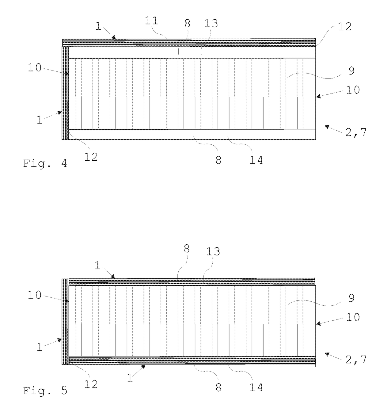 Fire-retardant edge material for panels, corresponding sandwich panel, and fire-retardant cover layer