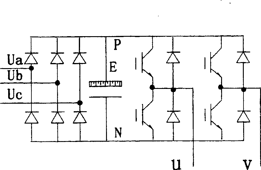 High-voltage frequency transformer zigzag connected by power device base section