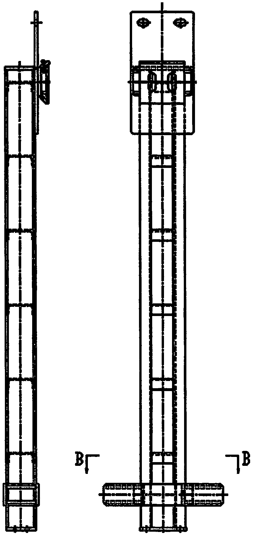 Transverse pre-buried fixed climbing frame body auxiliary supporting structure