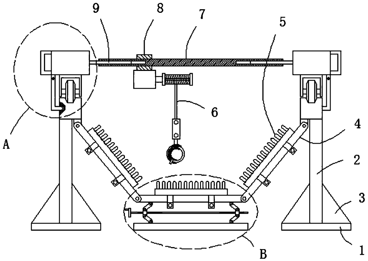 Prefabricated box girder steel bar binding and positioning jig frame