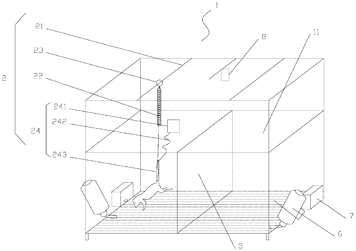 Tail suspension mouse cage