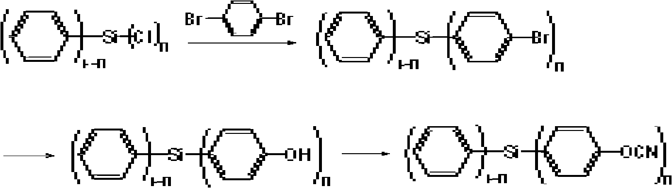 Aromatic cyanate ester monomer containing silicon and preparation method thereof