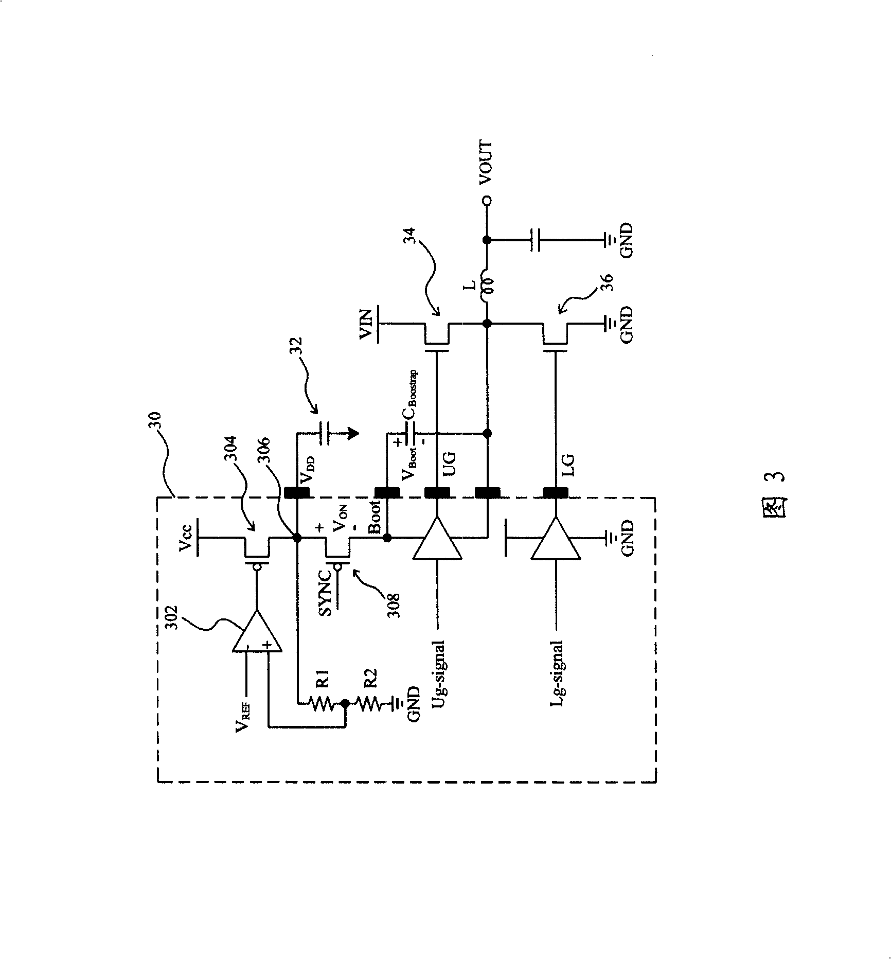 Circuit for charging bootstrap capacitor of voltage converter