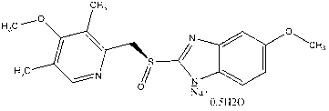 Esomeprazole sodium hemihydrate