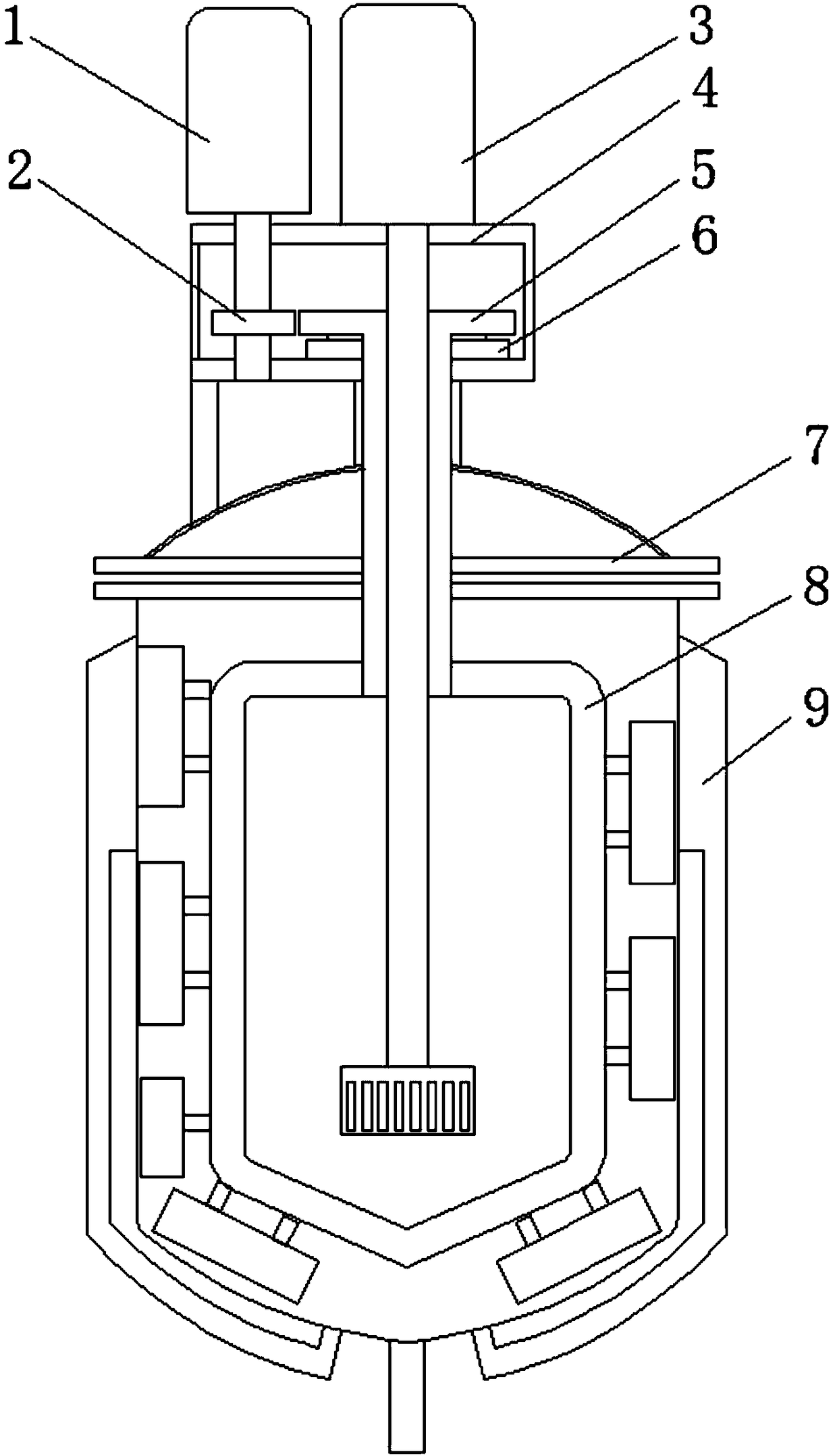 High-shear emulsifying and wall-scraping stirring device