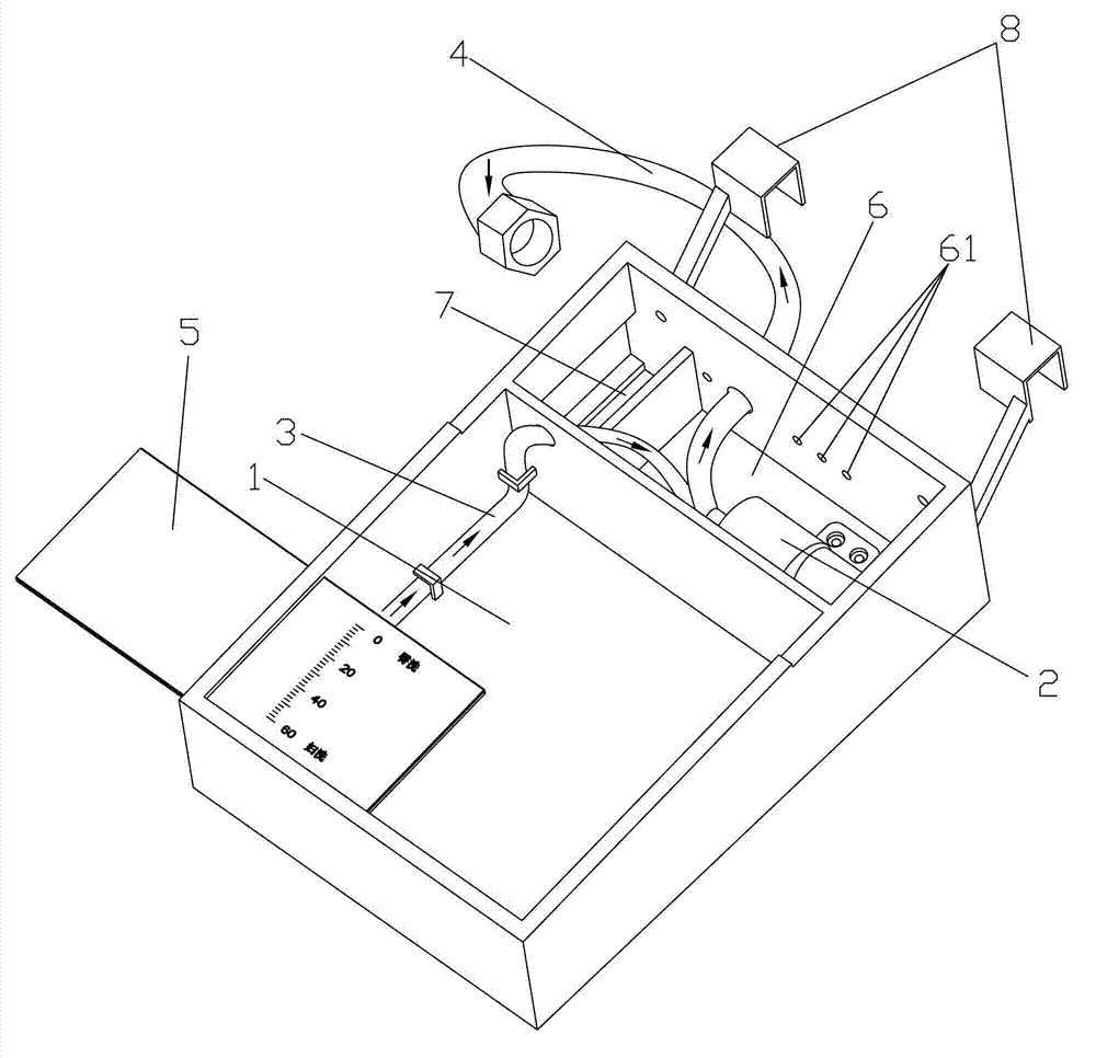 Water testing device for displaying flushing function of toilet lid