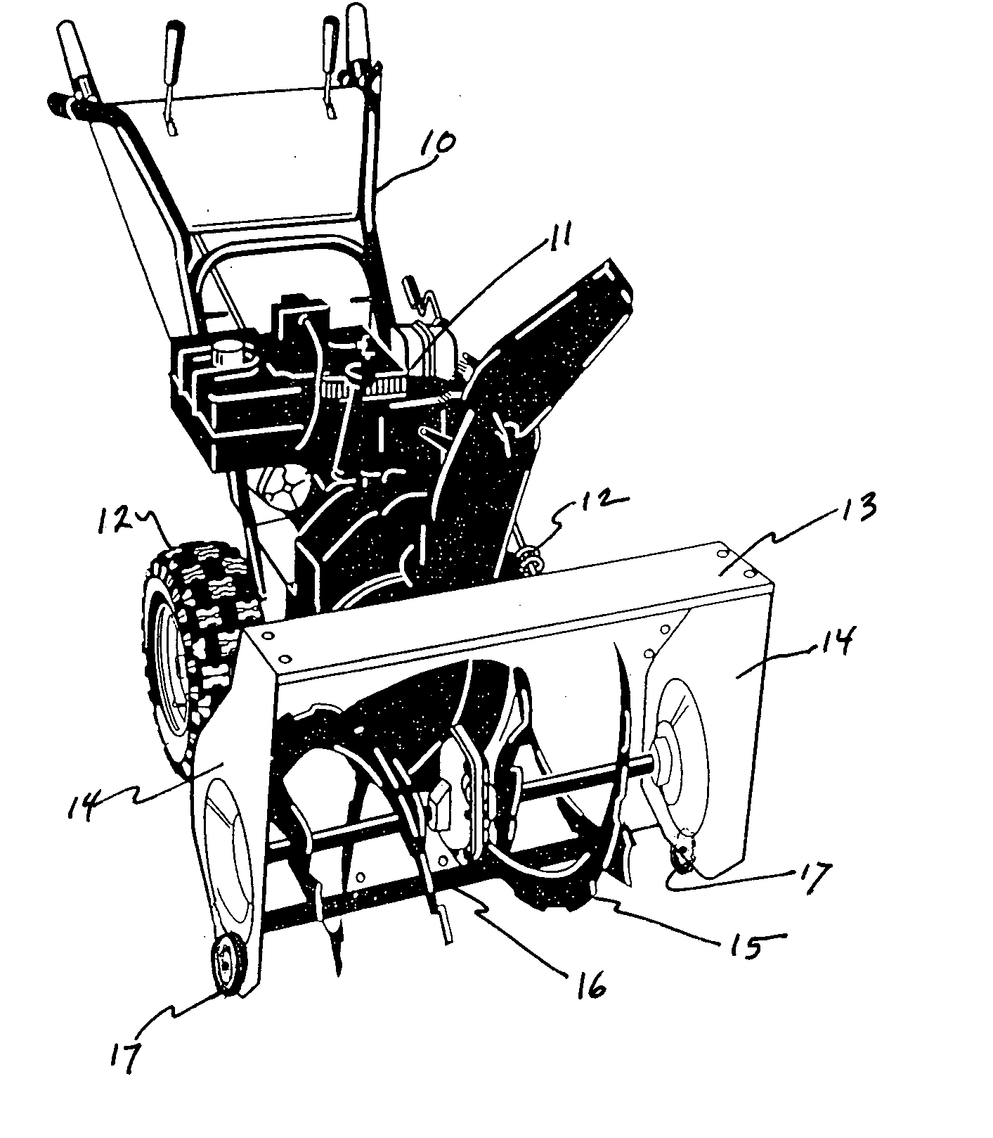 Snow blower with glide wheels