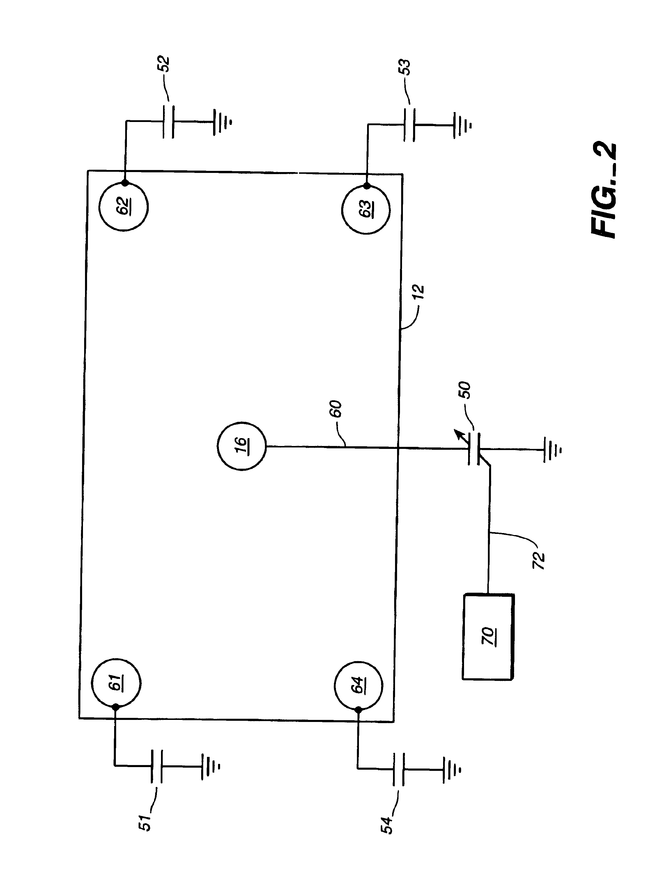 Multiple frequency plasma chamber with grounding capacitor at cathode