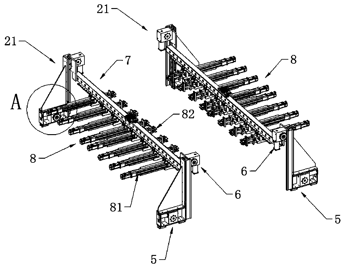 Fiber preforming line forming clamping device and method