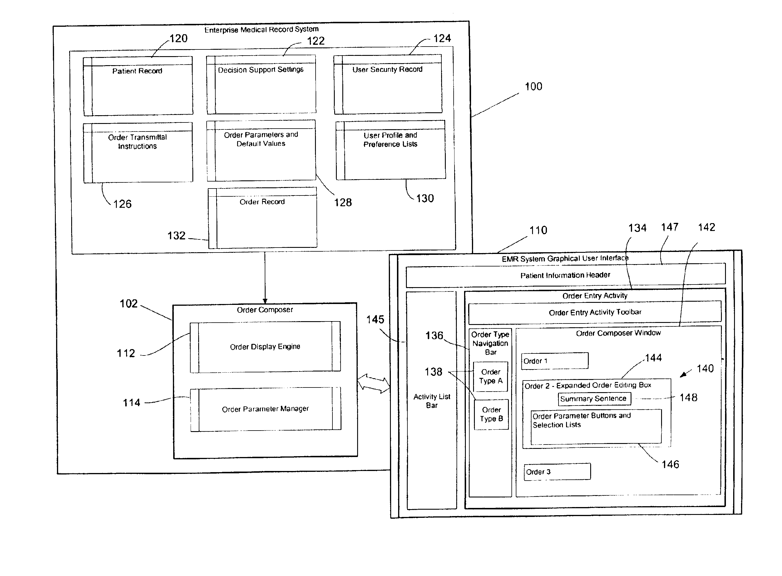 Electronic system for collecting and communicating clinical order information in an acute care setting