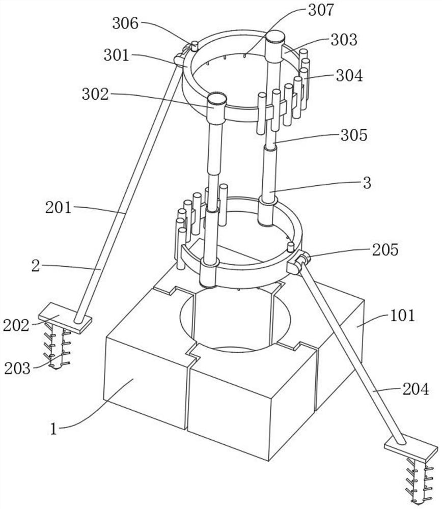 Tree fixing device for landscape garden