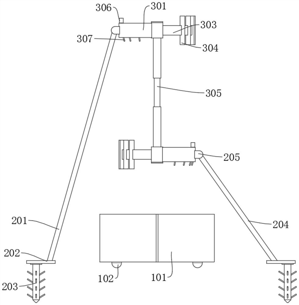 Tree fixing device for landscape garden