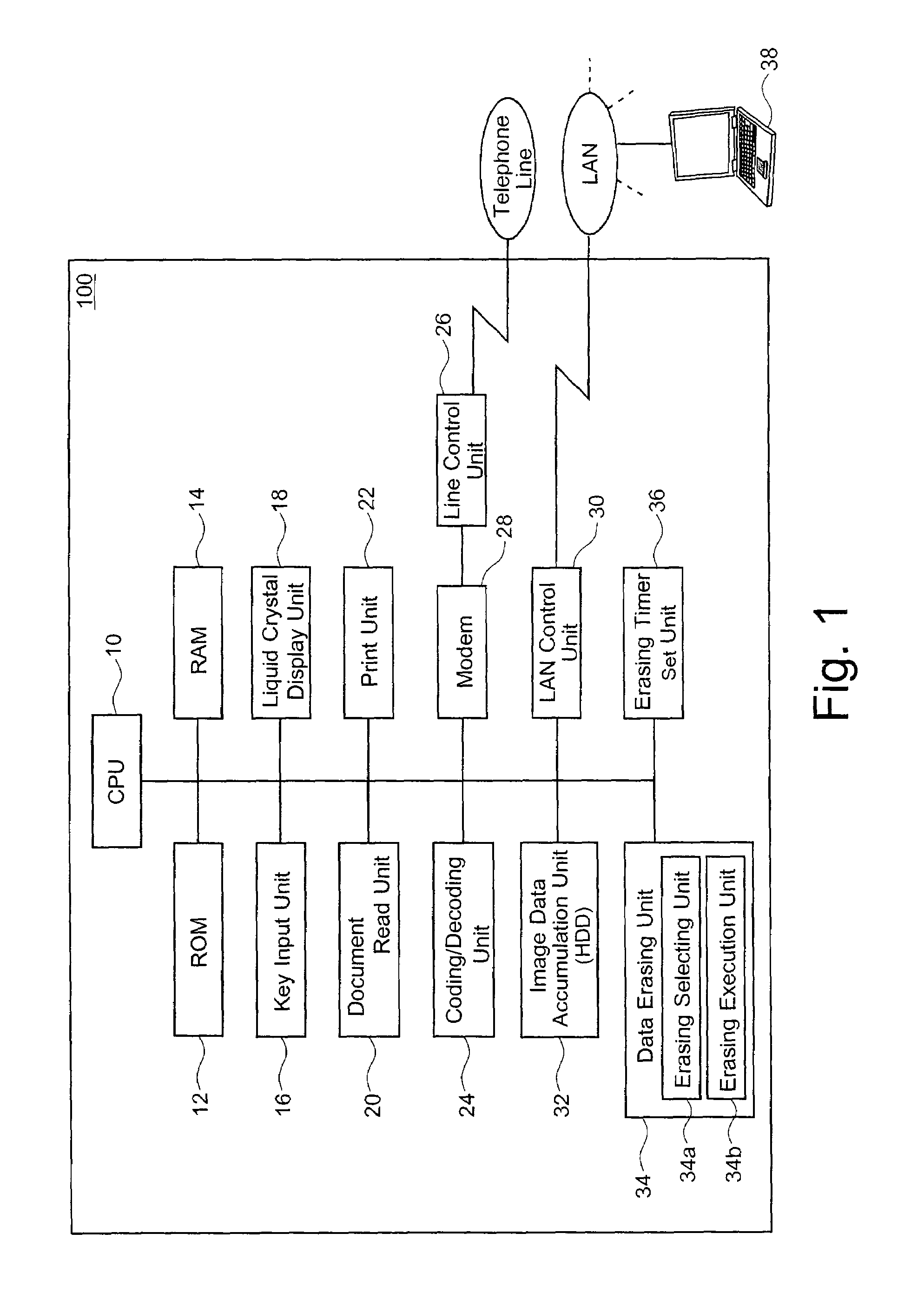 Image forming apparatus and method for erasing image data