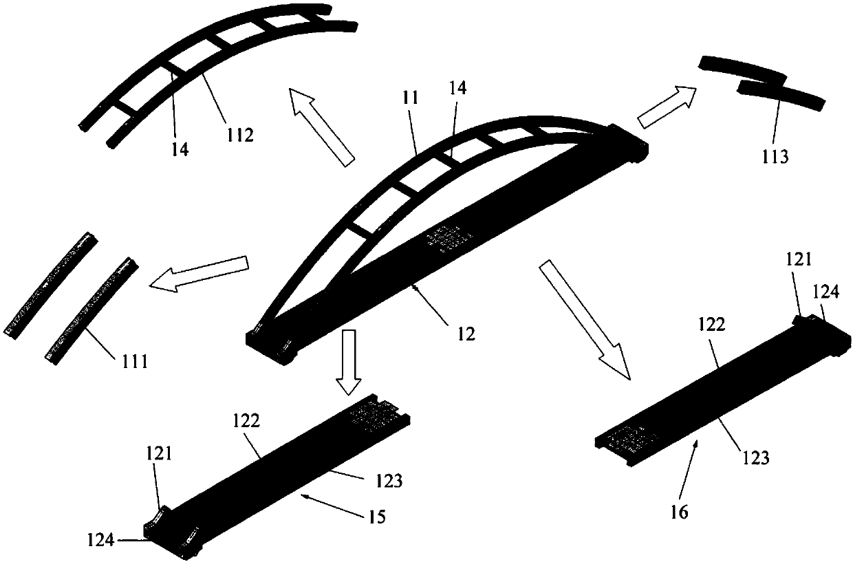 Construction method of large-span through type rigid tied bar steel arch bridge