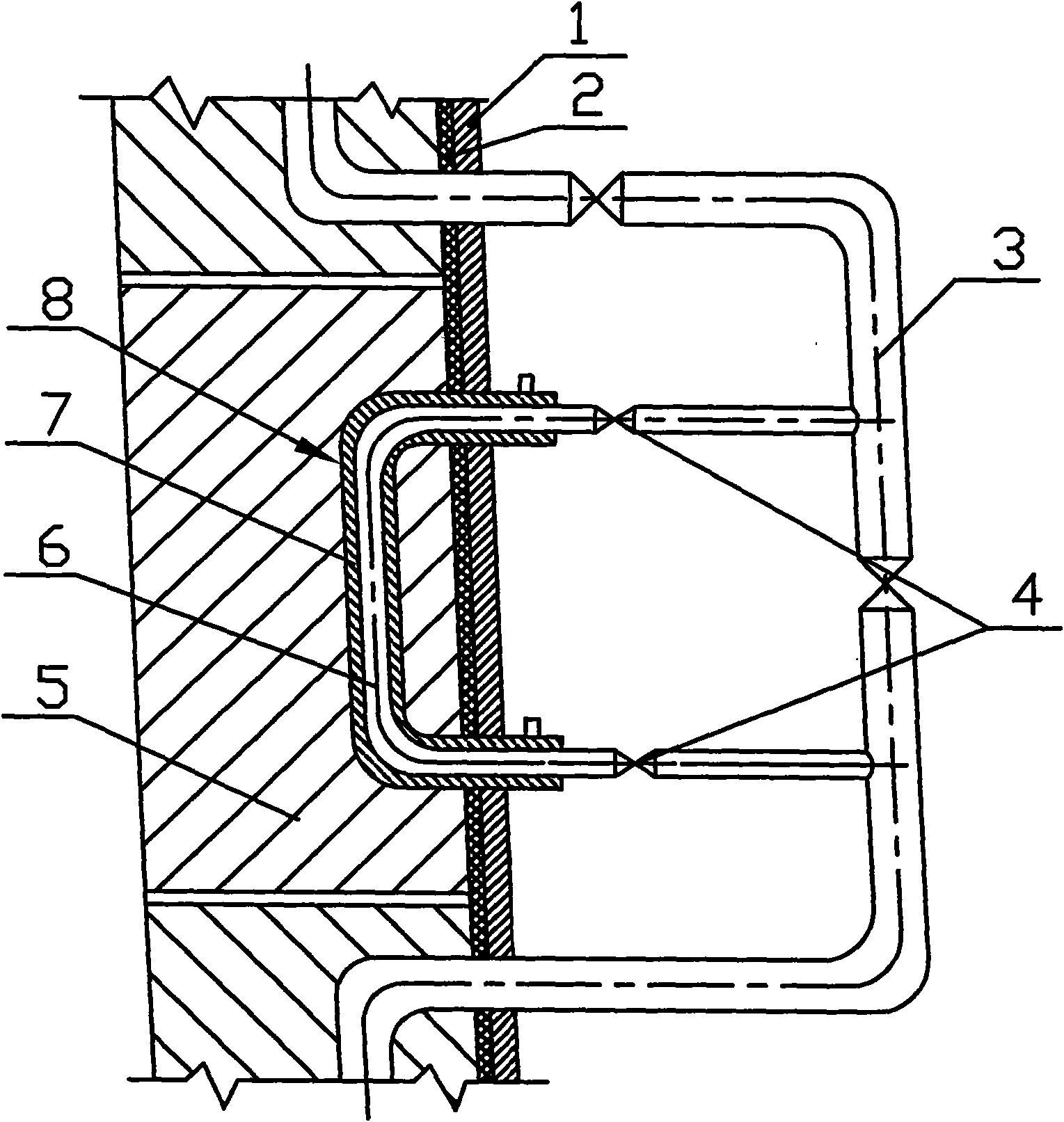 Method for preparing water cooling system of blast furnace cooling wall
