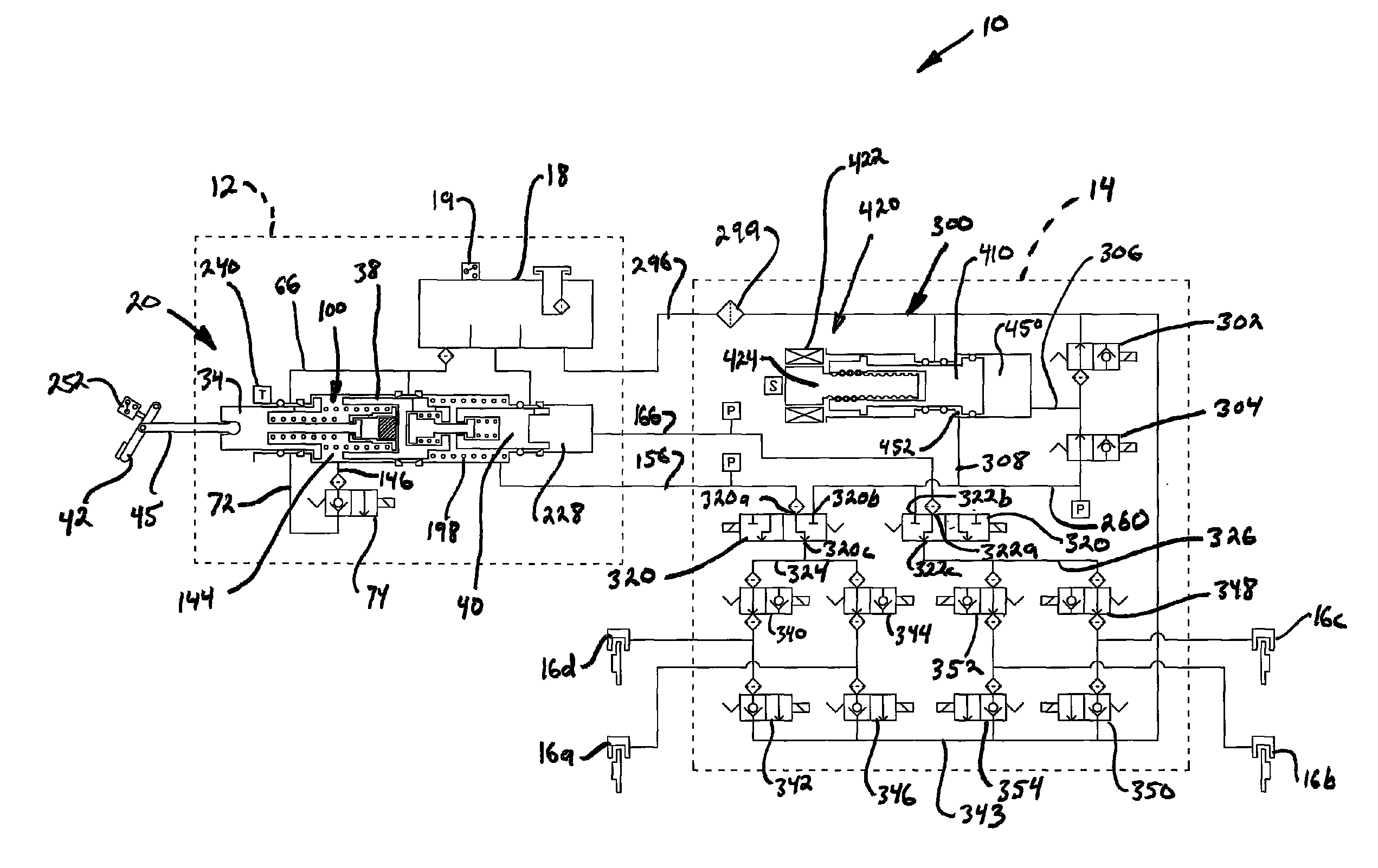 Vehicle brake system with dual acting plunger assembly