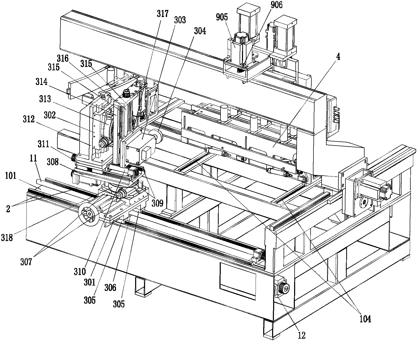 Numerical-control gantry tenon milling machine