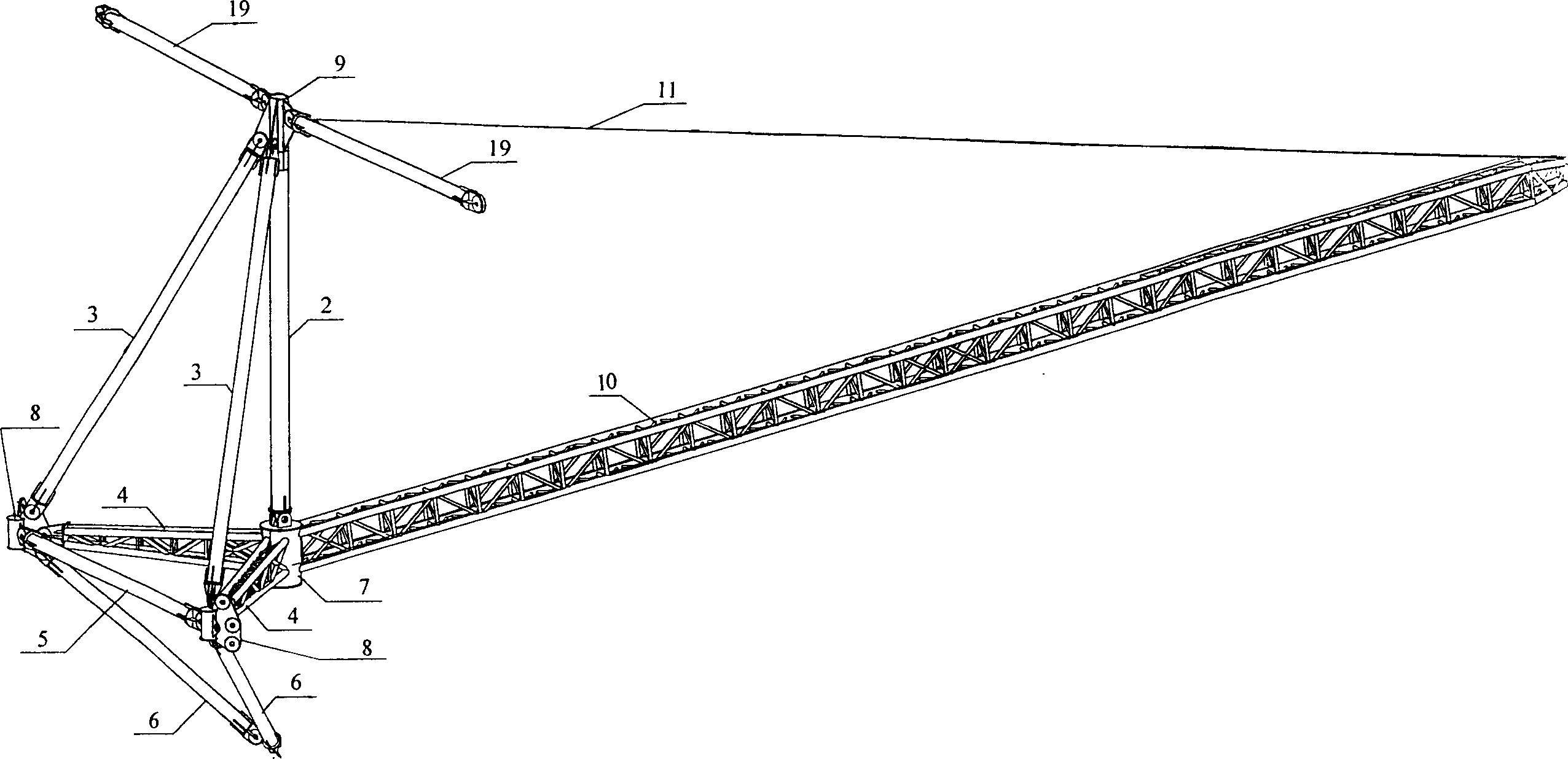 Construction method for large overhead cable-steel structure system
