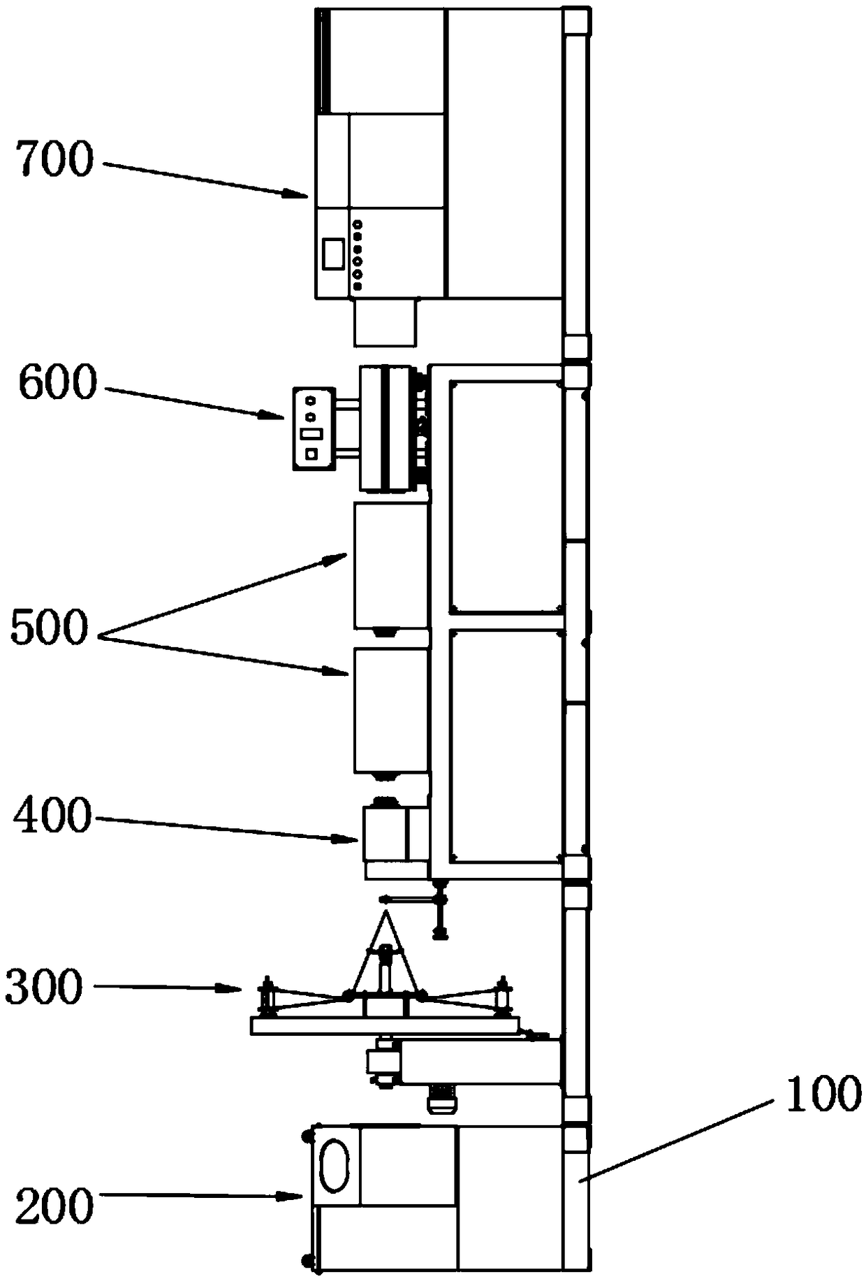 Horizontal winding taping integrated machine