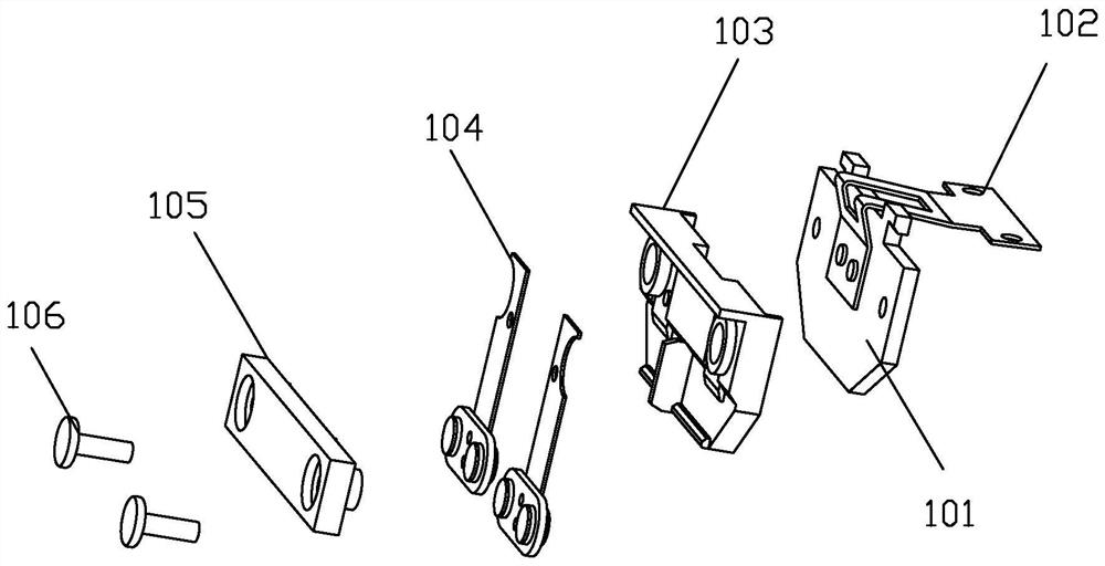 Movable spring armature component and clapper relay thereof