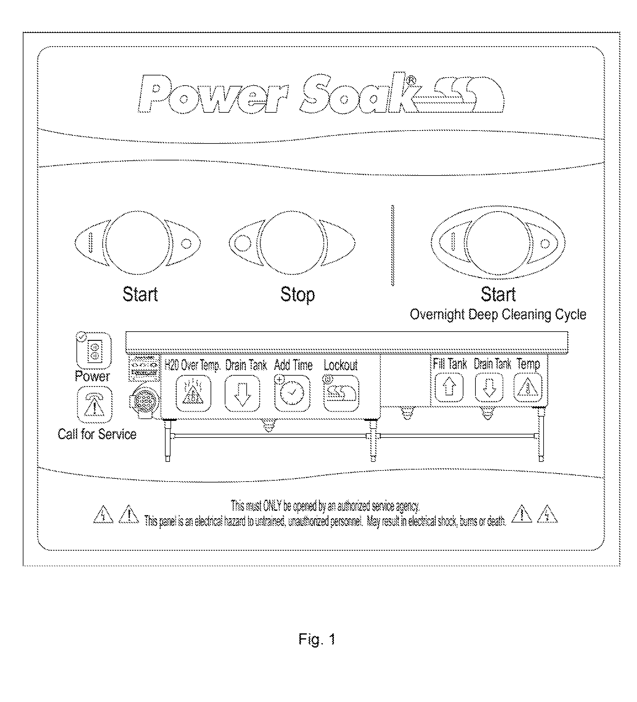 Condition warning system, control system and method for pot and pan washing machine