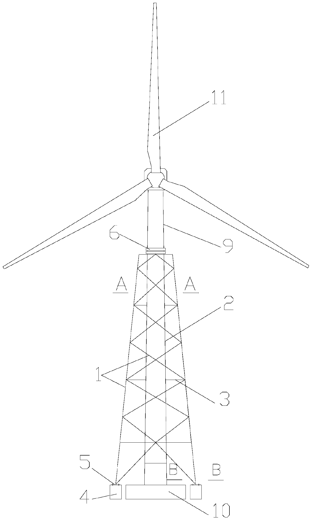 A wind power generating set expansion device