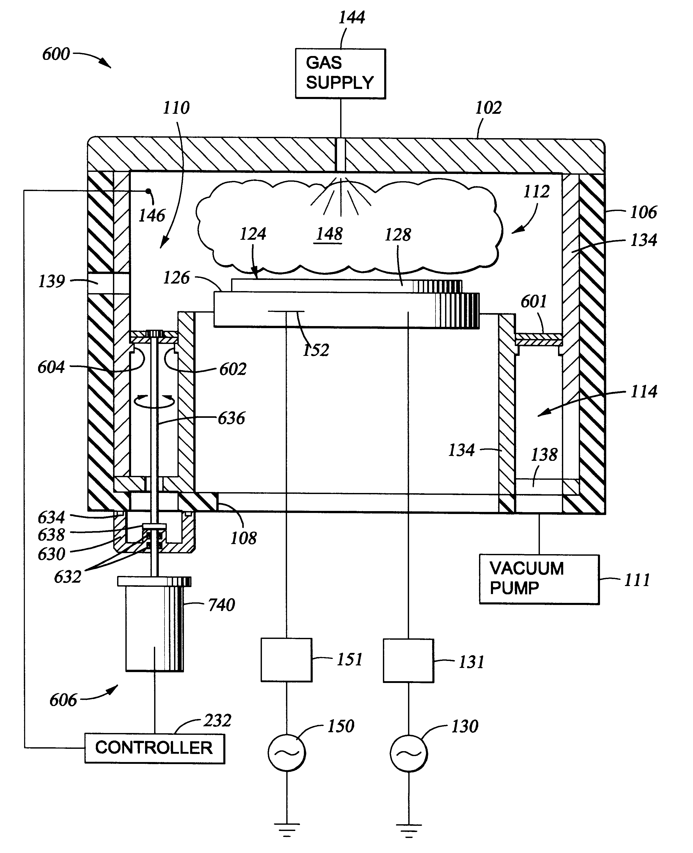 Method and apparatus for semiconductor processing chamber pressure control